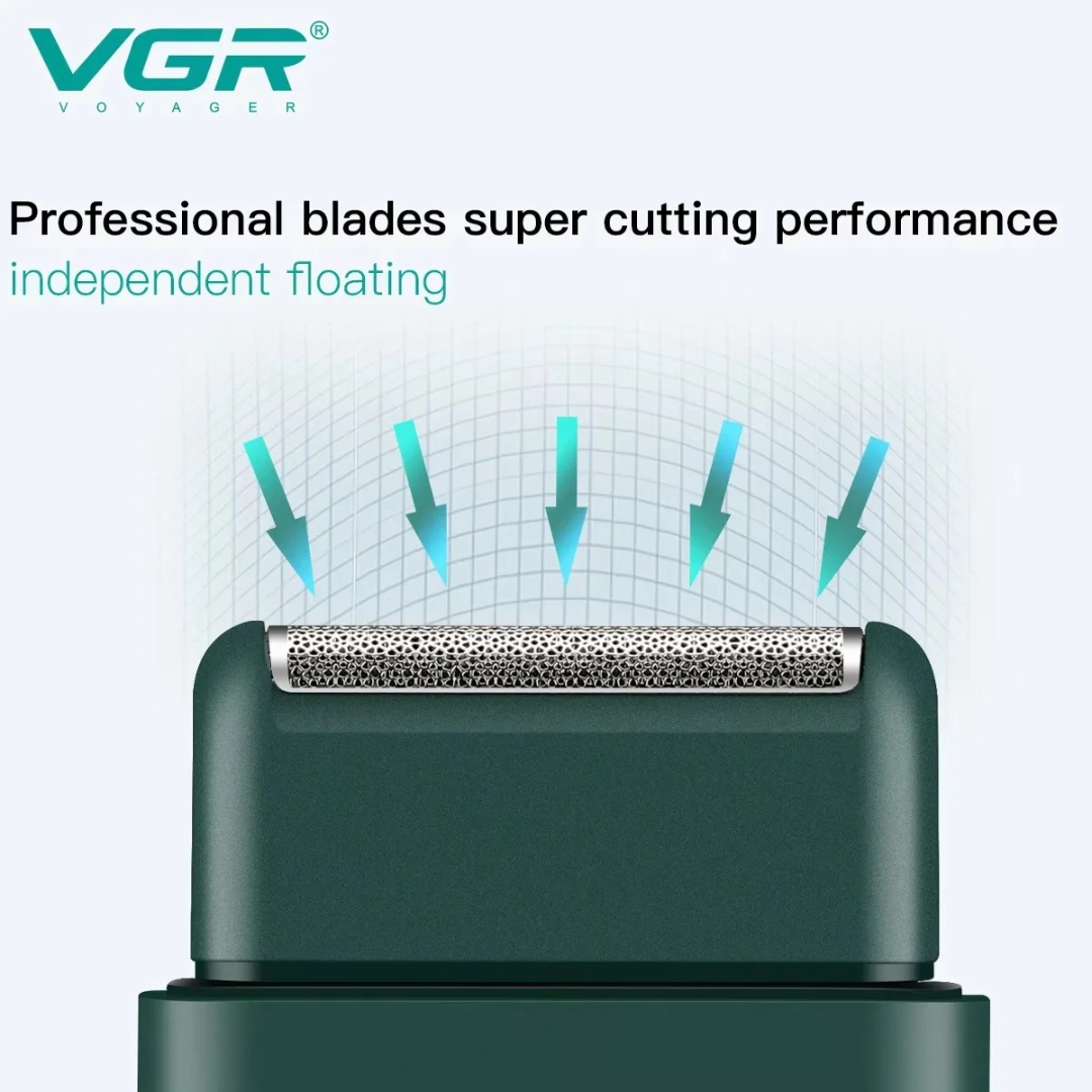 ماكينة حلاقة VGR V390، ماكينة قص لحية احترافية، ماكينات حلاقة قابلة للشحن، ماكينة حلاقة رأس مزدوجة الشفرة، صغيرة وقابلة للحمل، للرجال63203437090945114