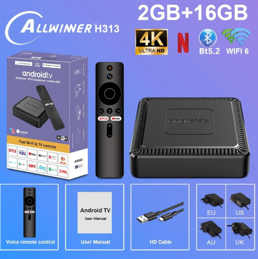 جهاز تلفاز Q7 يعمل بنظام أندرويد 10، صندوق تلفاز ذكي بمعالج Allwinner H313 رباعي النواة، دقة HD و4K، يدعم واي فاي 6، مشغل وسائط صوتية، صندوق فك تشفير63238379879555111