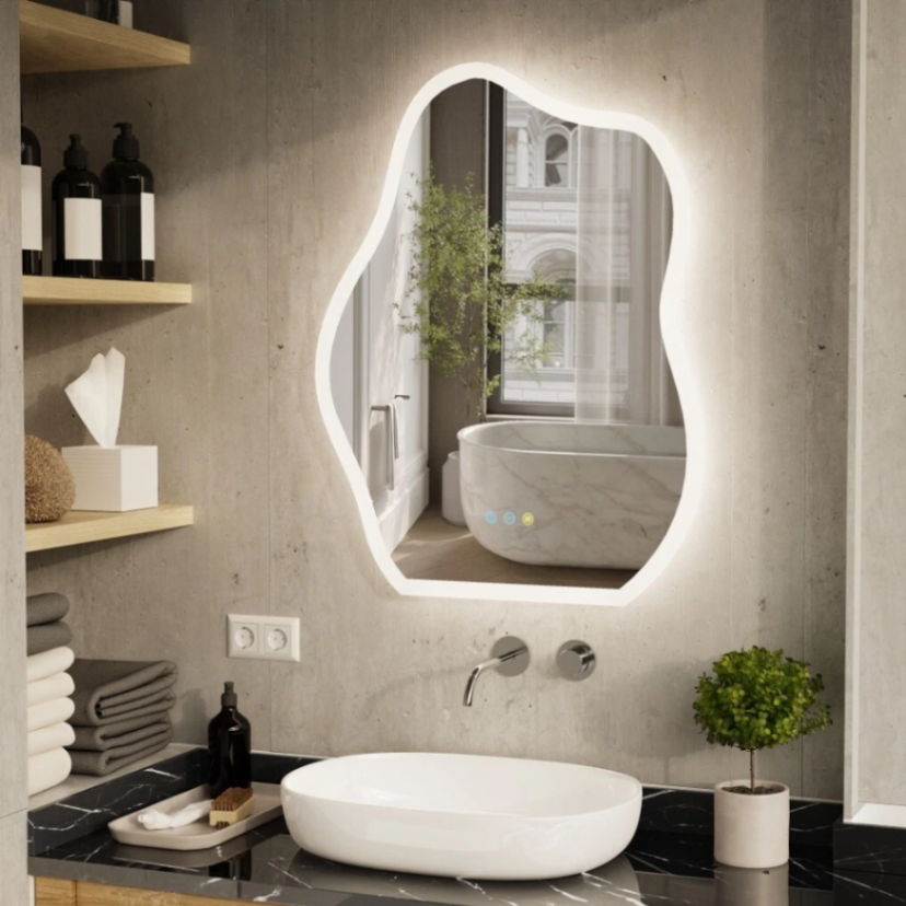Cloud Shape LED Bathroom Mirror Irregular Dimmable Wall Vanity Mirrors HD63123983103105110