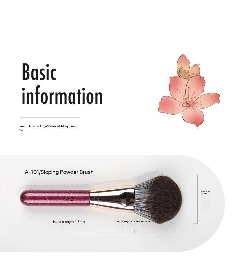 "Secret Love: Peach Blossom Fate" Makeup Brush Set - Ultra-soft Blush and Loose Powder Brushes63225950134145111