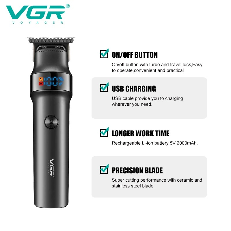 ماكينة حلاقة شعر اللحية VGR V987 الاحترافية للرجال، ماكينة حلاقة كهربائية، ماكينة حلاقة الوجه مقاومة للماء، ماكينة قص شعر قابلة لإعادة الشحن63225290654593114