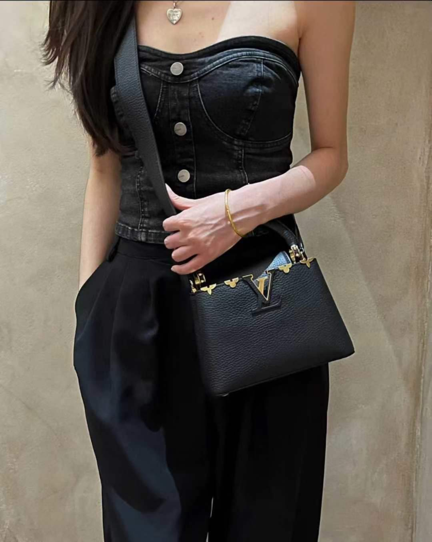 Louis Vuitton Capucines Mini – Black Leather with Gold Hardware | 98% New63227934675457113