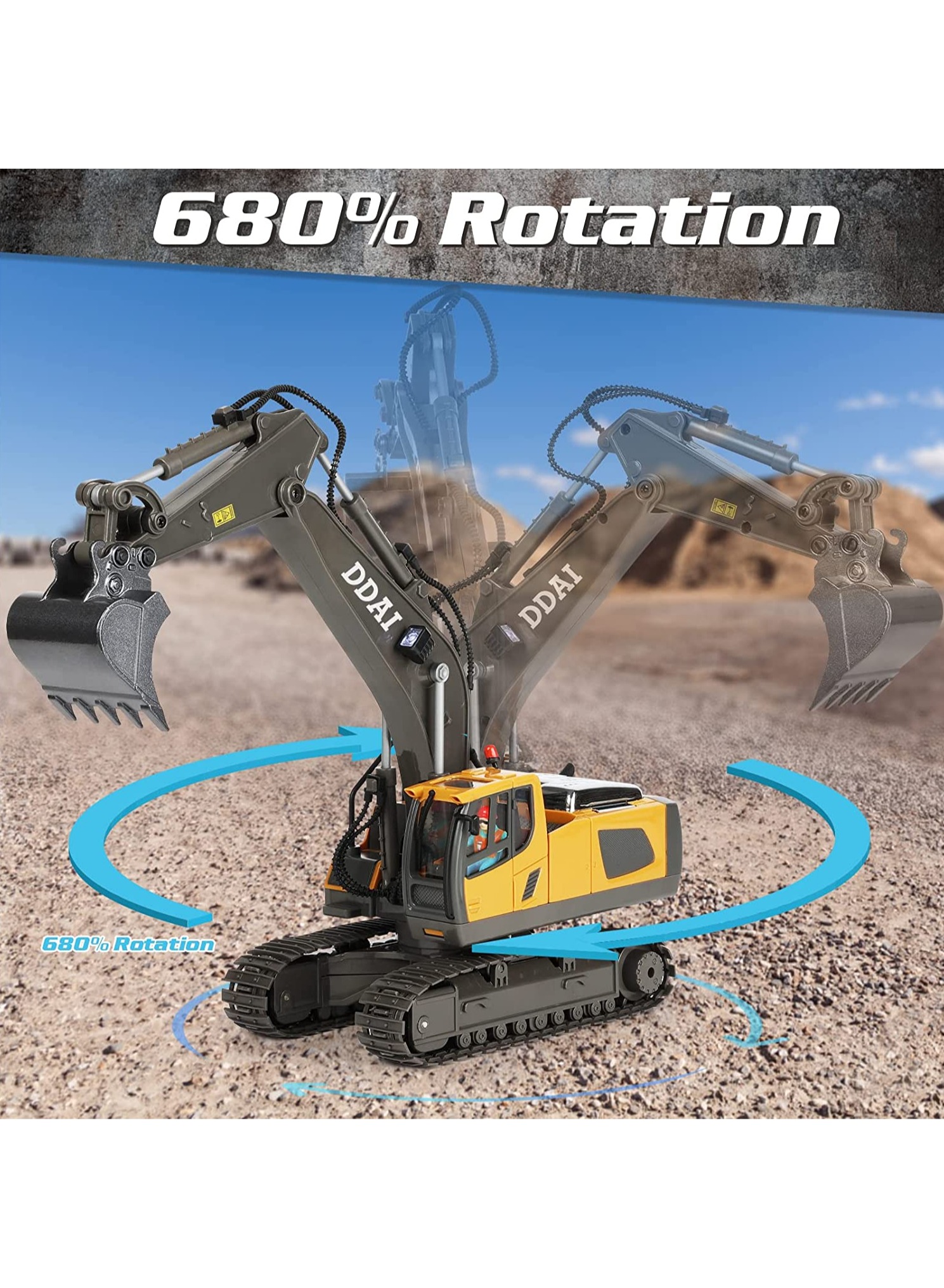 Remote Control Excavator Toys for Above Old Boys Best Gift Ideas Rechargeable RC Construction Excavators Digger Vehicles Engineering Toys NB-012863680718613122114