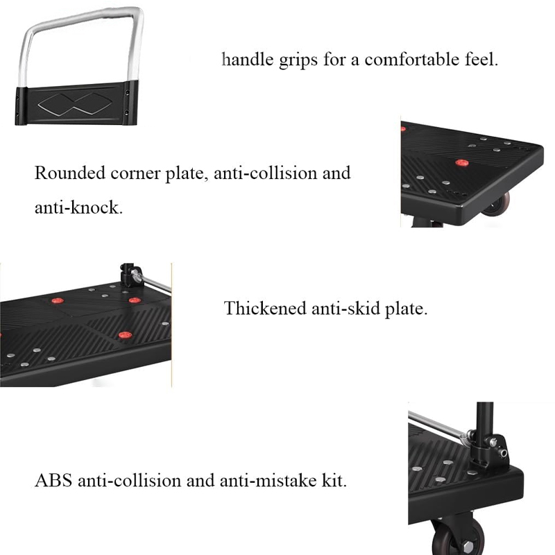 70x42cm Folding Hand Truck Flatbed Cart Multifunctional Polyamide Moving Carta Load Capacity 300KG Impact Resistant and High Toughness Car Plate KF0663680763581570114