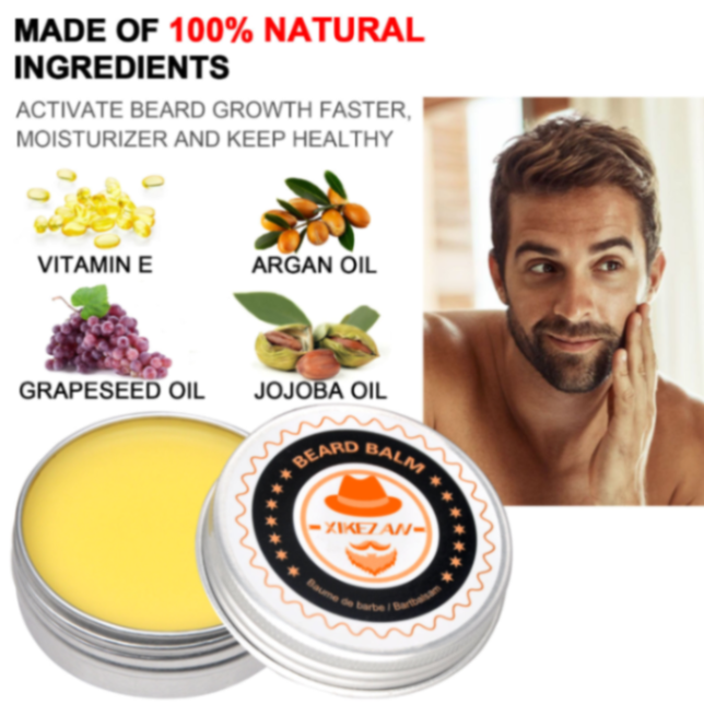 XIKEZAN Premium Organic Beard Growth Oil Balm Set Groom Beard Care Set Mens Gifts Beard Grooming Kit63267719267075111