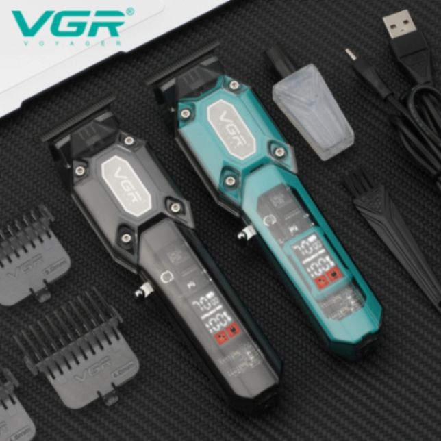 ماكينة حلاقة كهربائية VGR V600، ماكينة حلاقة شفافة للجسم، ماكينة حلاقة رقمية ذكية بشاشة LED، ماكينة حلاقة كهربائية للعناية63148393909634112