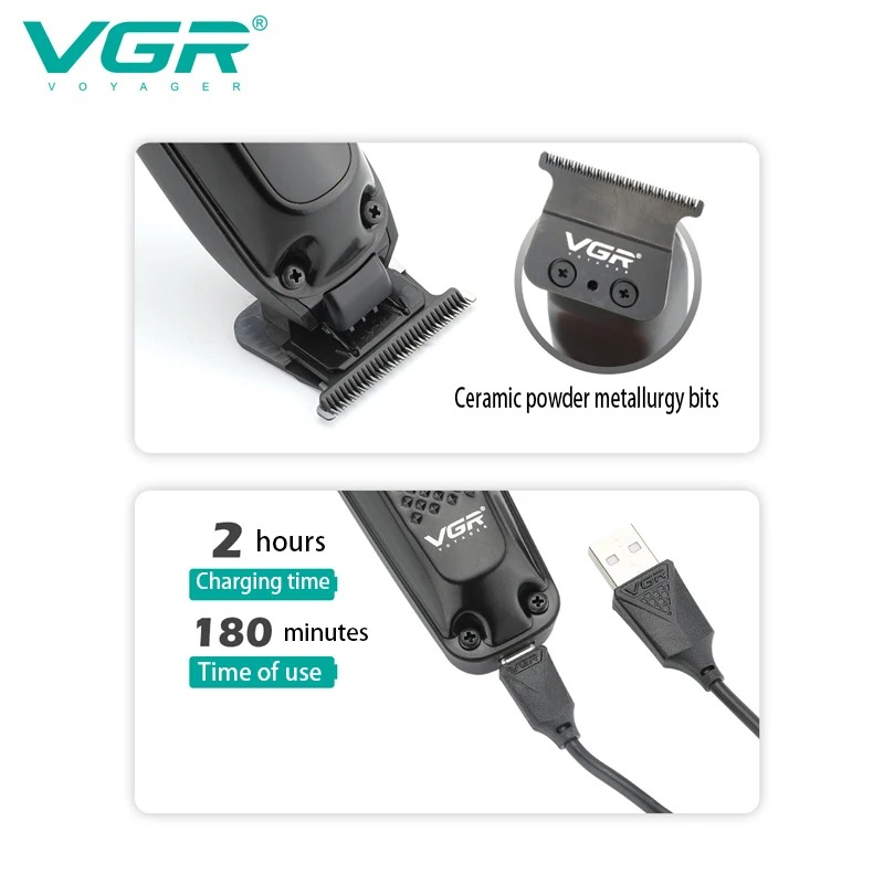 ماكينة حلاقة لاسلكية VGR V972 احترافية لماكينة حلاقة الذقن للرجال، ماكينة حلاقة كهربائية بمنفذ USB63225319480450112