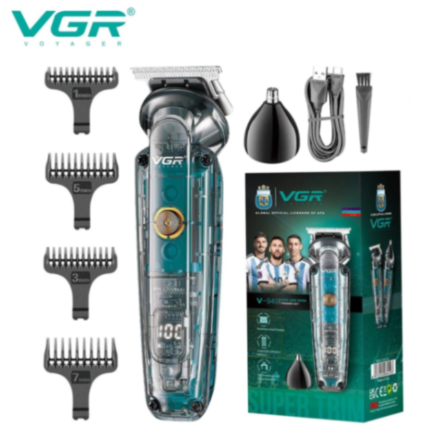 VGR Hair Clipper Rechargeable Trimmer Professional Hair Cutting Machine Waterproof Barber Transparent Hair Trimmer630590828939551117