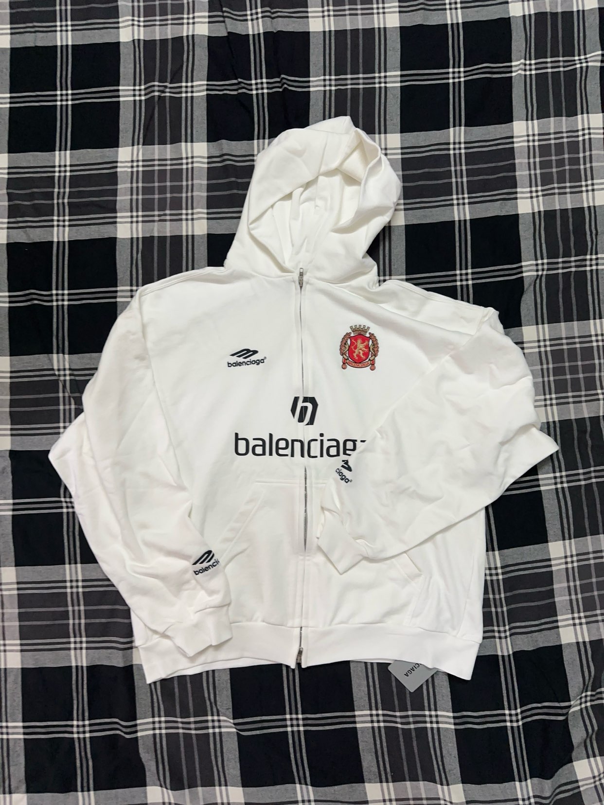 Balenciaga Paris Fashion 24ss 3b sport multi-logo white Manchester United jersey hoodie63706202889090110