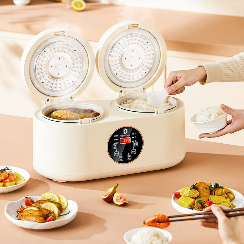 مقلاة GearZone® 800 واط - 4 لتر جديدة مطورة مع سعة كبيرة ووعاءين داخليين غير لاصقين63601807922050112