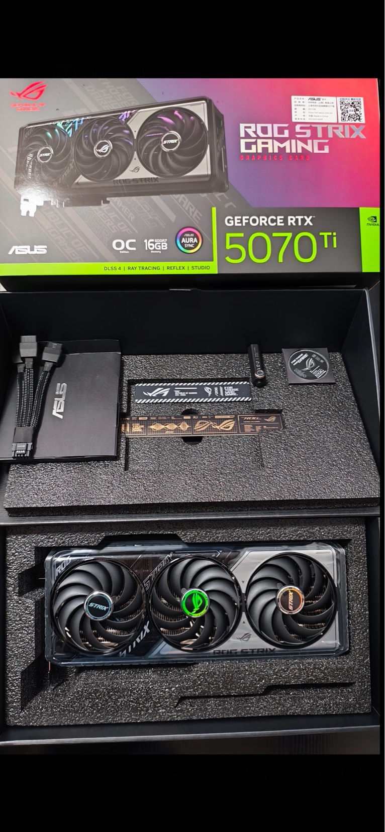 New ASUS ROG Strix RTX 5070 Ti 16GB Graphics Card