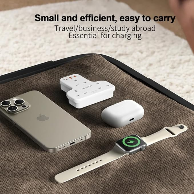 مقبس تمديد متعدد Airbot Air 3C-PD بقوة 3250 واط، مقبس طاقة ثلاثي الاتجاهات مع منفذ USB + منفذ Type-C PD، محول مقبس تمديد متعدد62885105504898114