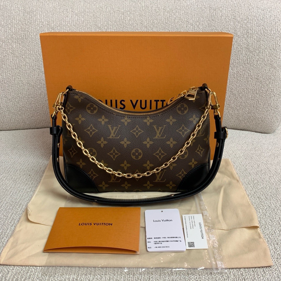 LV/路易威登 黑色老花牛角包