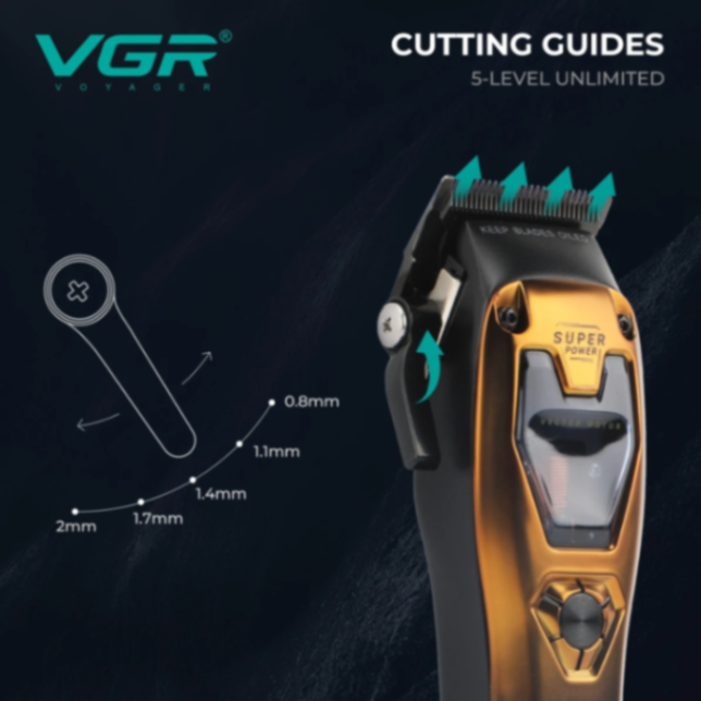 VGR V668 Trimmers 11000 RPM Professional Hair Cutting Machine Vector Motor Barber Trimmers Adjustable Electric Trimmers for Men 63148324343170113