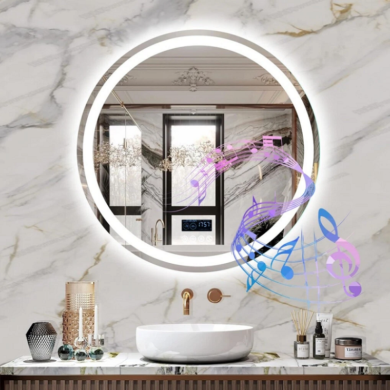 Lebella 36" Bluetooth Round LED Mirror Anti-Fog Bathroom Vanity Mirror with Lights Smart63125749930369111
