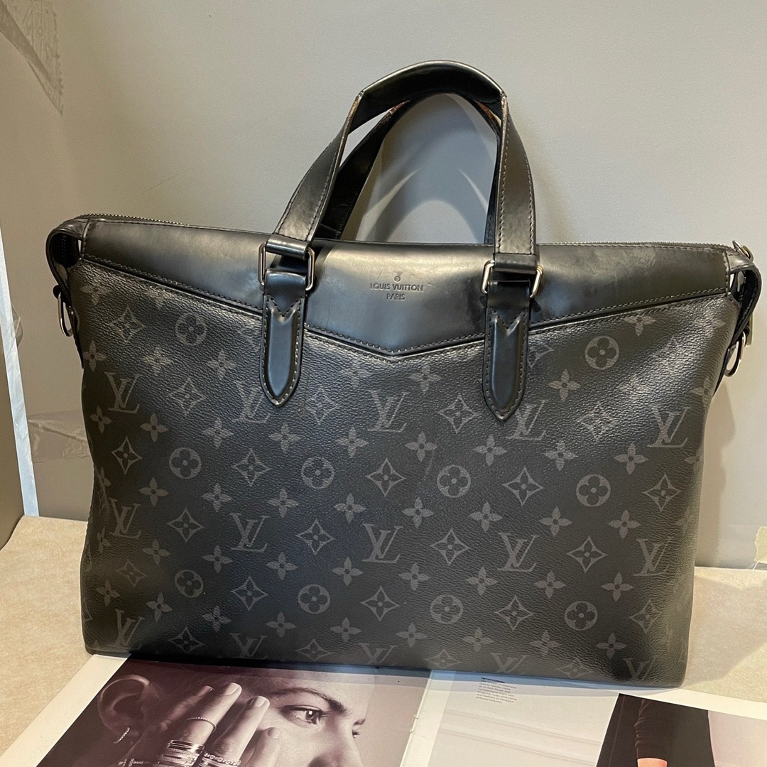 LV/Louis Vuitton Black Monogram Handheld Briefcase