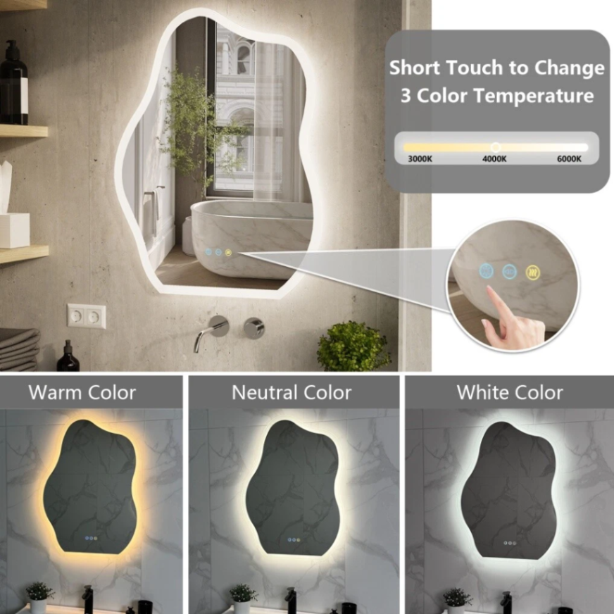 Cloud Shape LED Bathroom Mirror Irregular Dimmable Wall Vanity Mirrors HD63123983103105113