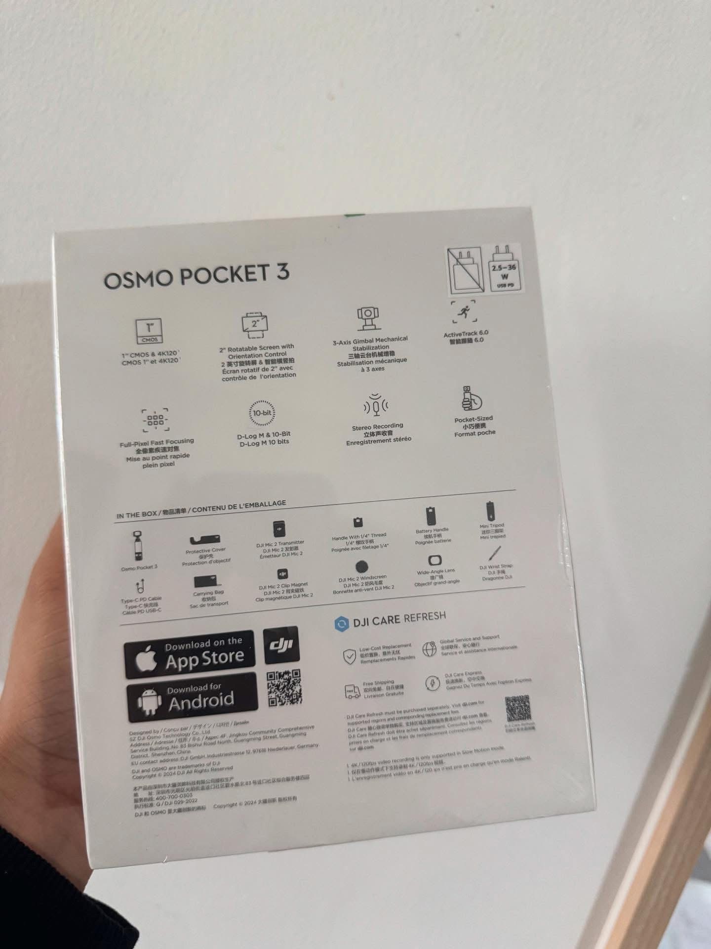 DJI Osmo Pocket 3 Creator Combo كاميرا جيمبال يدوية بمستشعر CMOS بحجم بوصة واحدة ودقة 4K63710892338562111