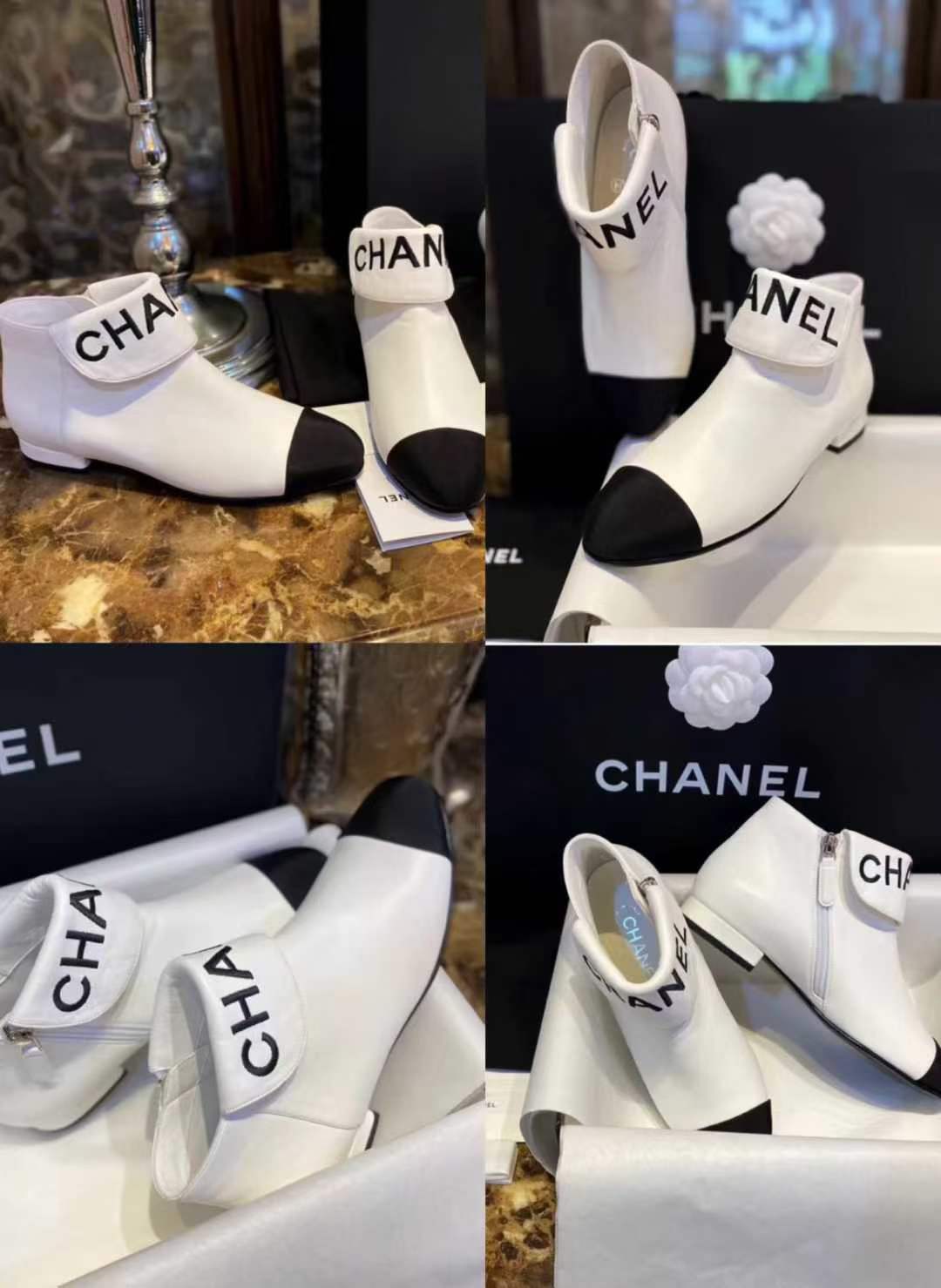 CHANEL Letter Embroidery Ankle Boots – Size 36 (Unused)63827974316675113