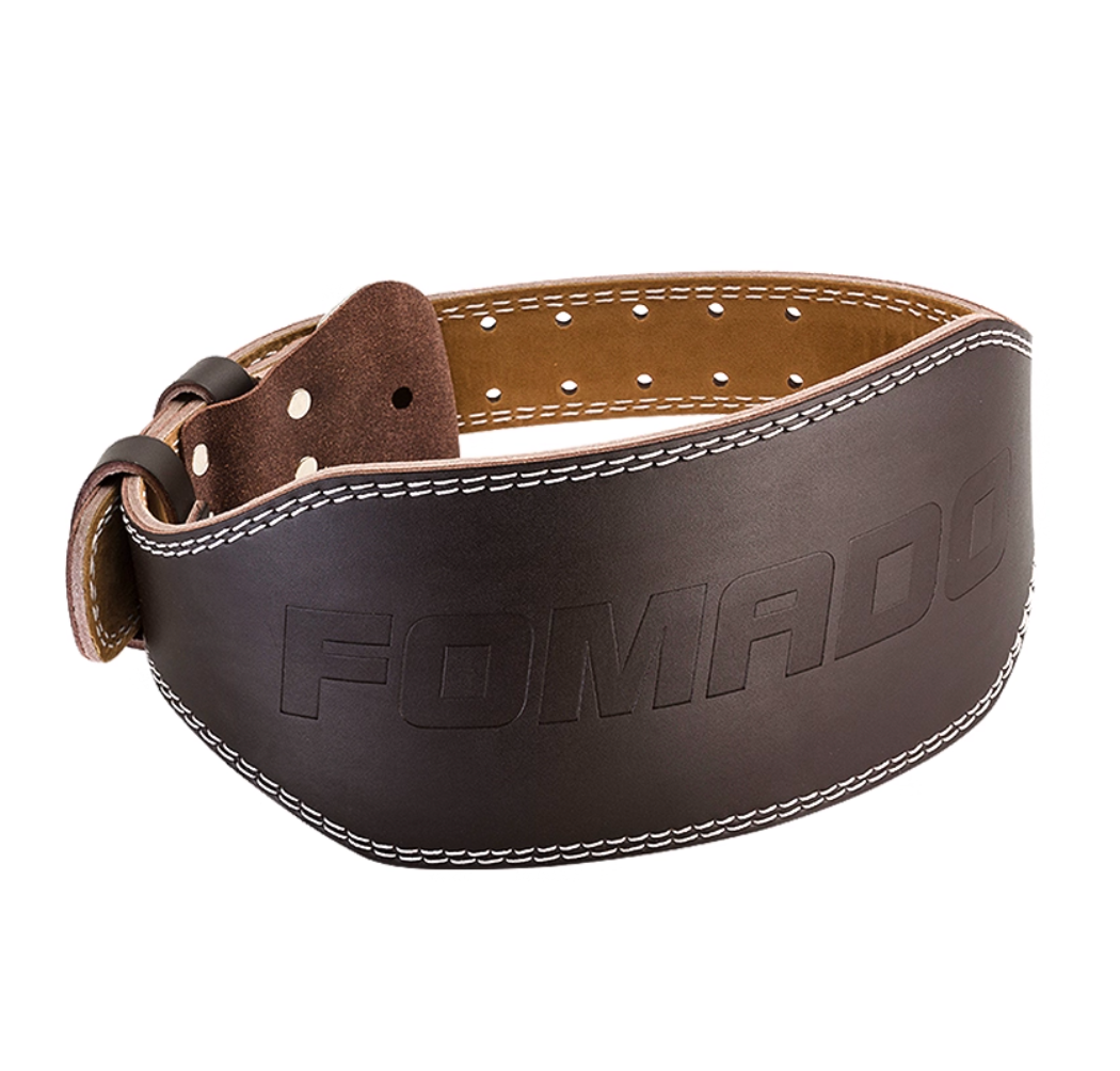 FOMADO Men's leather sports protective gear for squat and deadlift fitness belts Brown63269061358467115