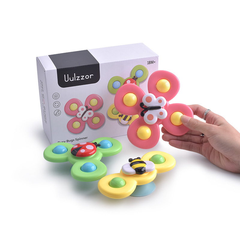3PCS spinner toys for 1-3 Year old boys Girls Children's bath spinning music decompression spinning music toy baby bath window travel toy PX-0363680786703105111