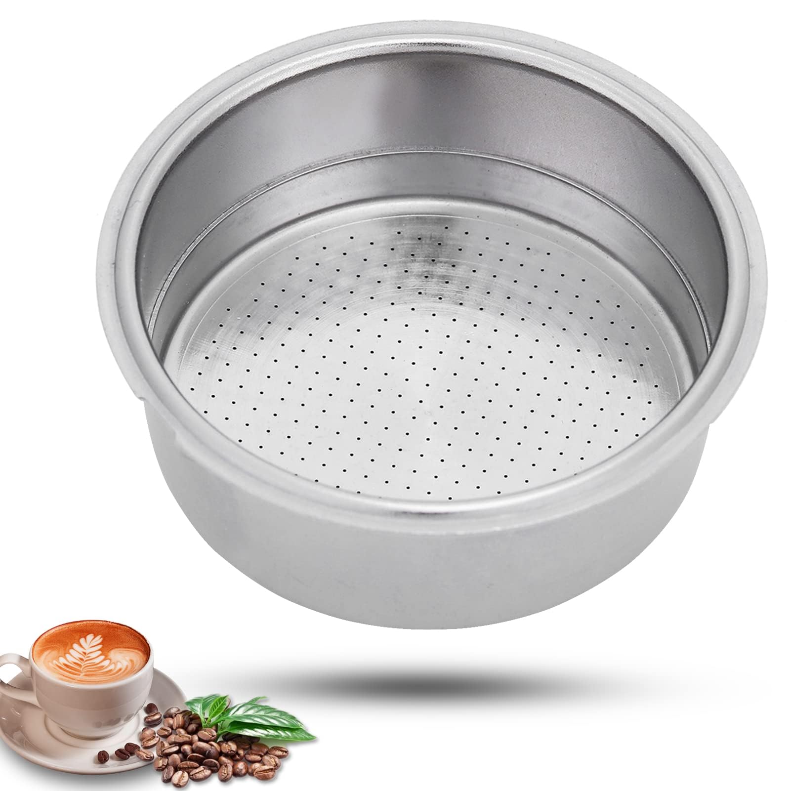 Blythornix Reusable Coffee Filter Stainless Steel, 51mm Bottomless Portafilter Single Cup Basket Holder Coffee Machine Accessories 23mm