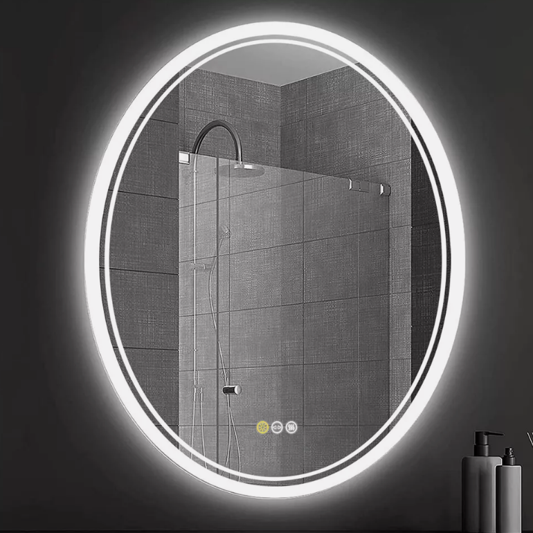32" Memory Defog Oval LED Vanity Mirror Bathroom Dimmable Wall Makeup Mirror63125407095683110