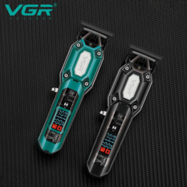 VGR V600 Electric Hair Clipper Transparent Body Hair Trimmer LED Intelligent Digital Display Electric Trimmer for Grooming and Care63148393909634111