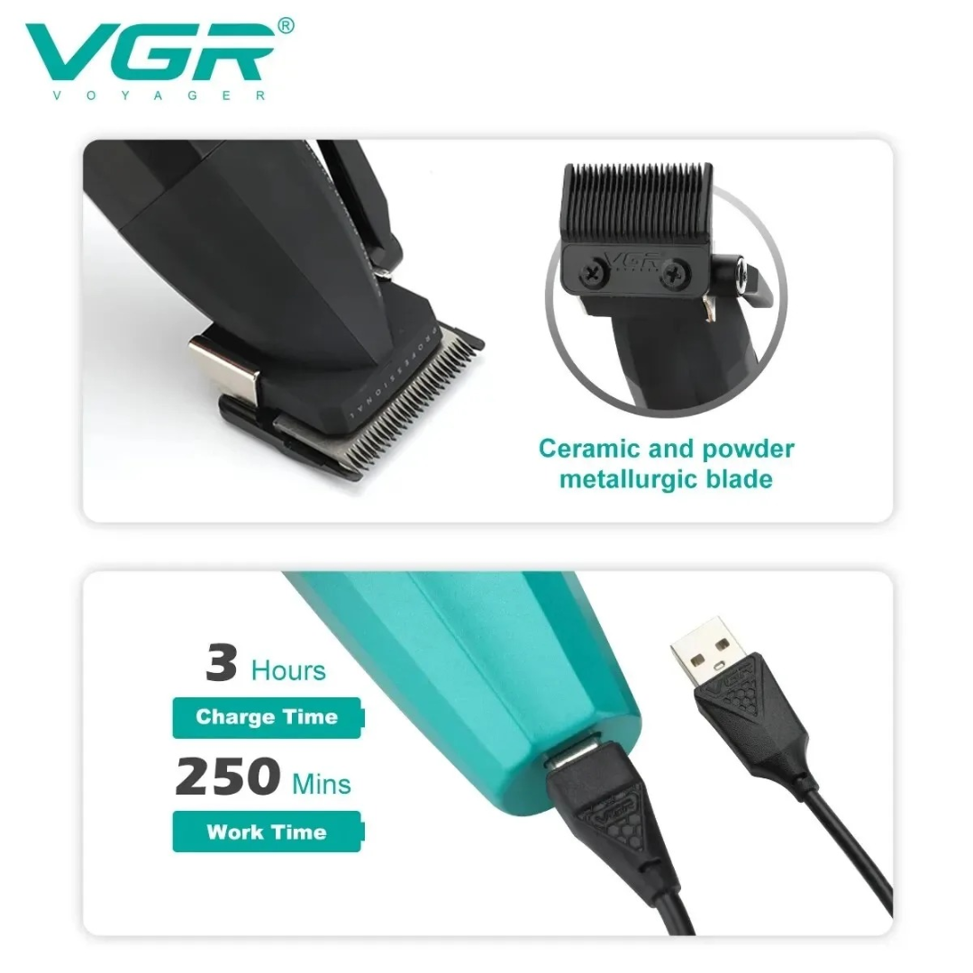 ماكينة حلاقة شعر VGR V906 ماكينة قص شعر لاسلكية ماكينة قص شعر احترافية ماكينة حلاقة كهربائية 9000 لفة في الدقيقة ماكينة قص شعر للرجال63225498013699112