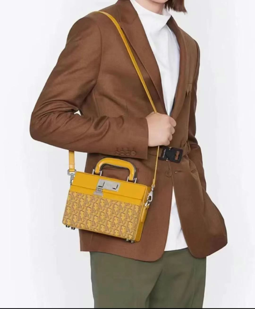 Dior Lock Vintage Box Bag – Yellow Dior Monogram | Pre-owned | Unisex63228201127298114