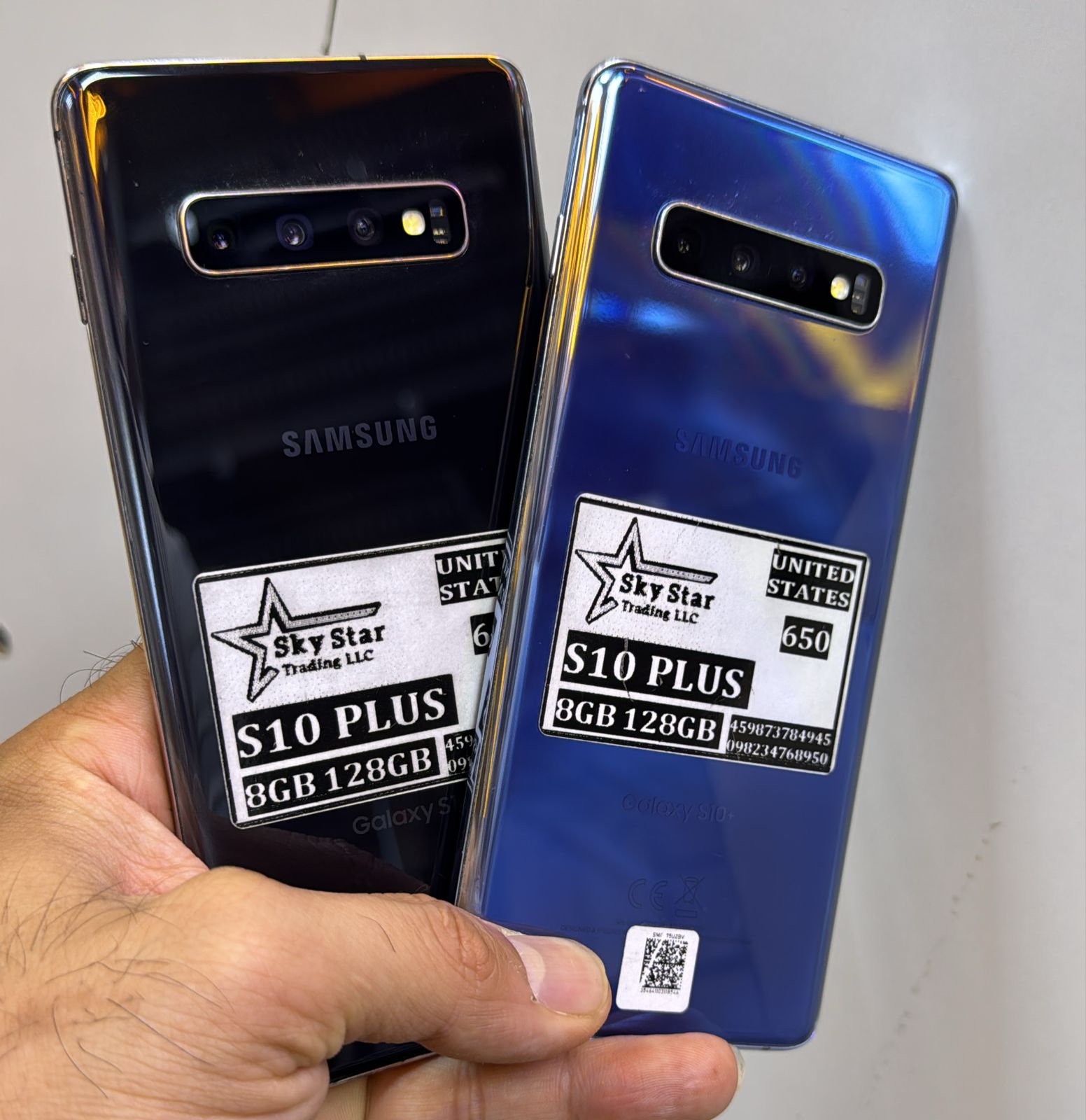 سامسونج جالكسي S10 بلس (S10+)، ذاكرة وصول عشوائي 8 جيجابايت + ذاكرة تخزين داخلية 128 جيجابايت، أسود/أزرق، إصدار الولايات المتحدة64089564714241110