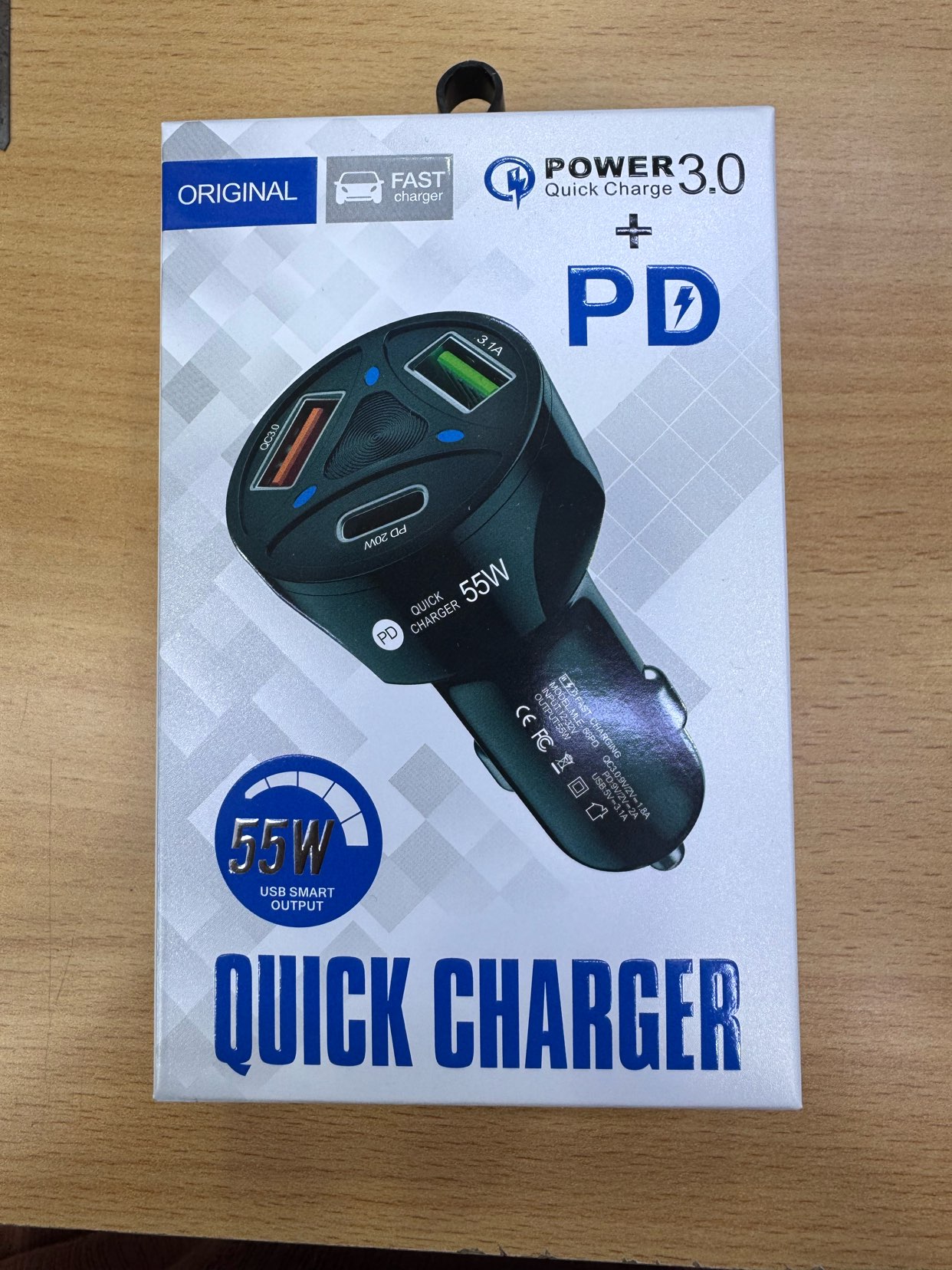 Quick car charger 55W 1usb+ 1pd 634728481022731114
