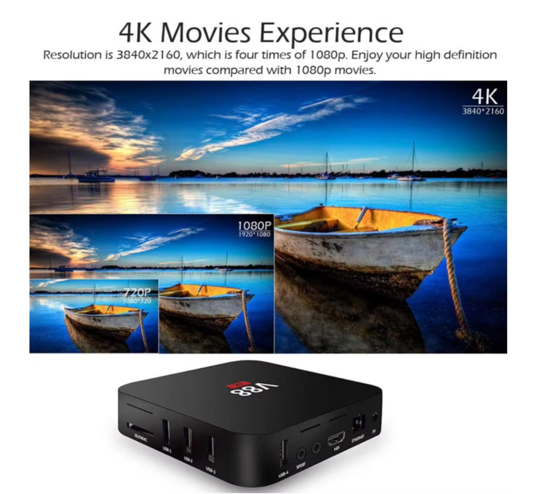 V88 Android TV Box OS7.1 1GB+8GB Amlogic S905L Quad Core Support 4K, Smart Media Player Set Top Box63269264434049113