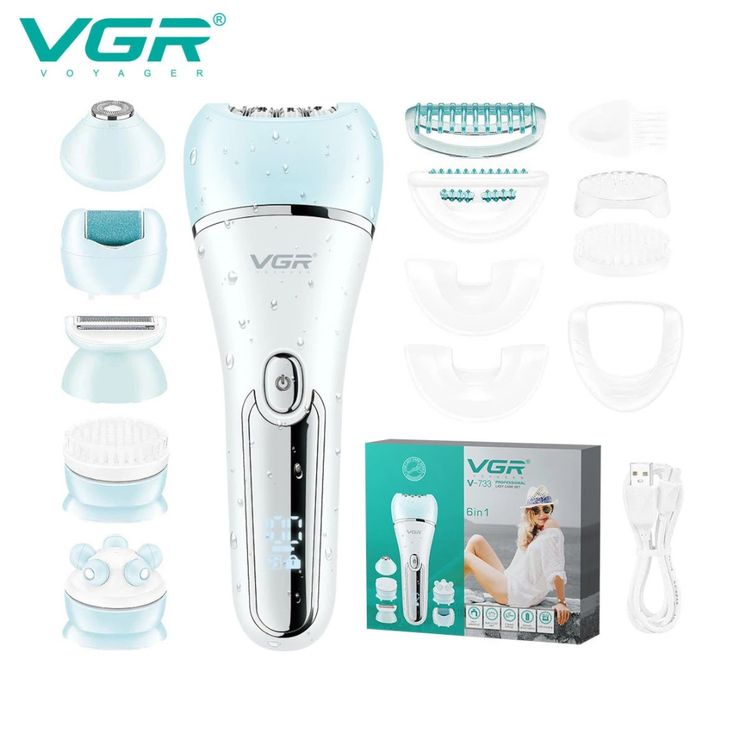 VGR V733 Hair Remover Electric Epilator Hair Removal Tool Shaver LED Epilator 632036424567071117