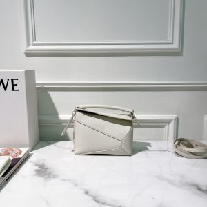 LOEWE MINI PUZZLE, White/Silver