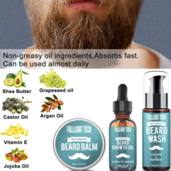 XIKEZAN Popular Hot Selling Beard Brush Derma Rollers and Men's Beard Care Kit Beard Growth Kit63267806171139111