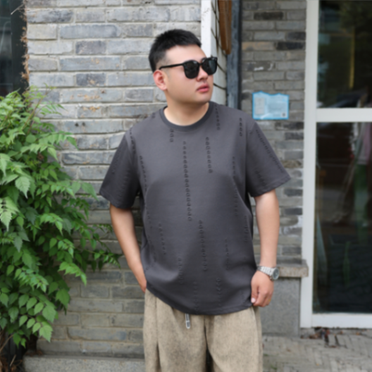 MOAIKA   Fashionable and comfortable loose round   neck short     sleeve summer casual T-shirt         Gray63499818230402112
