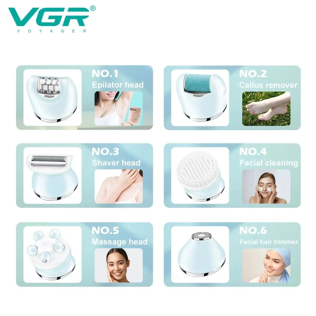 جهاز إزالة الشعر VGR V733، جهاز إزالة الشعر الكهربائي، أداة إزالة الشعر، ماكينة حلاقة، جهاز إزالة الشعر بإضاءة LED63203642456707111