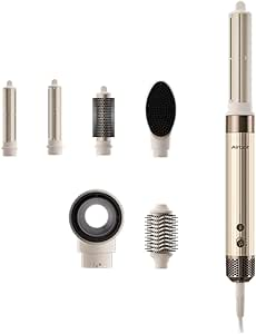 Airbot Hyperstyler & مجفف مجموعة فرد الشعر مع أداة تصفيف وغلاف، أدوات تصفيف شعر احترافية للشعر المجعد، ذهبي اللون.62884872150787112