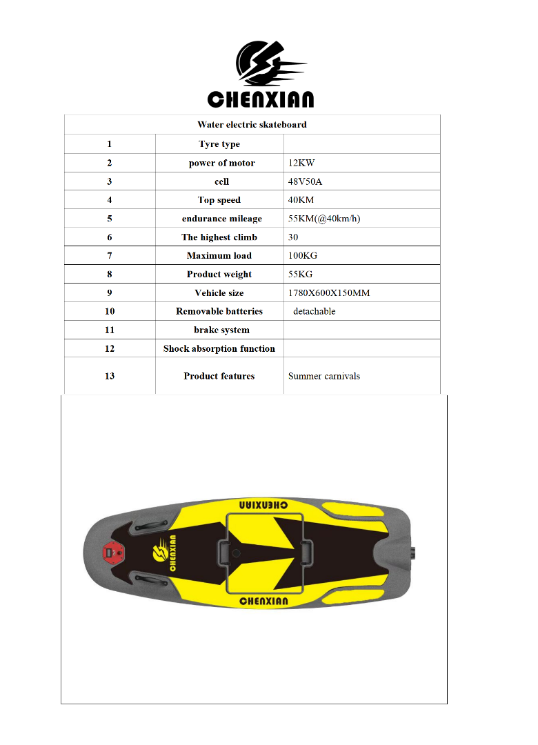 CHEN XIAN Water electric skateboard63567980923650111