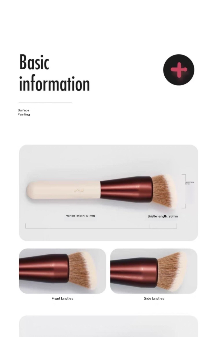 Magic Foundation Brush with Round Head, Non-Sticky BB Cream Brush for Concealing Acne Scars and Dark Circles, Professional Makeup Brushes63225127547521112