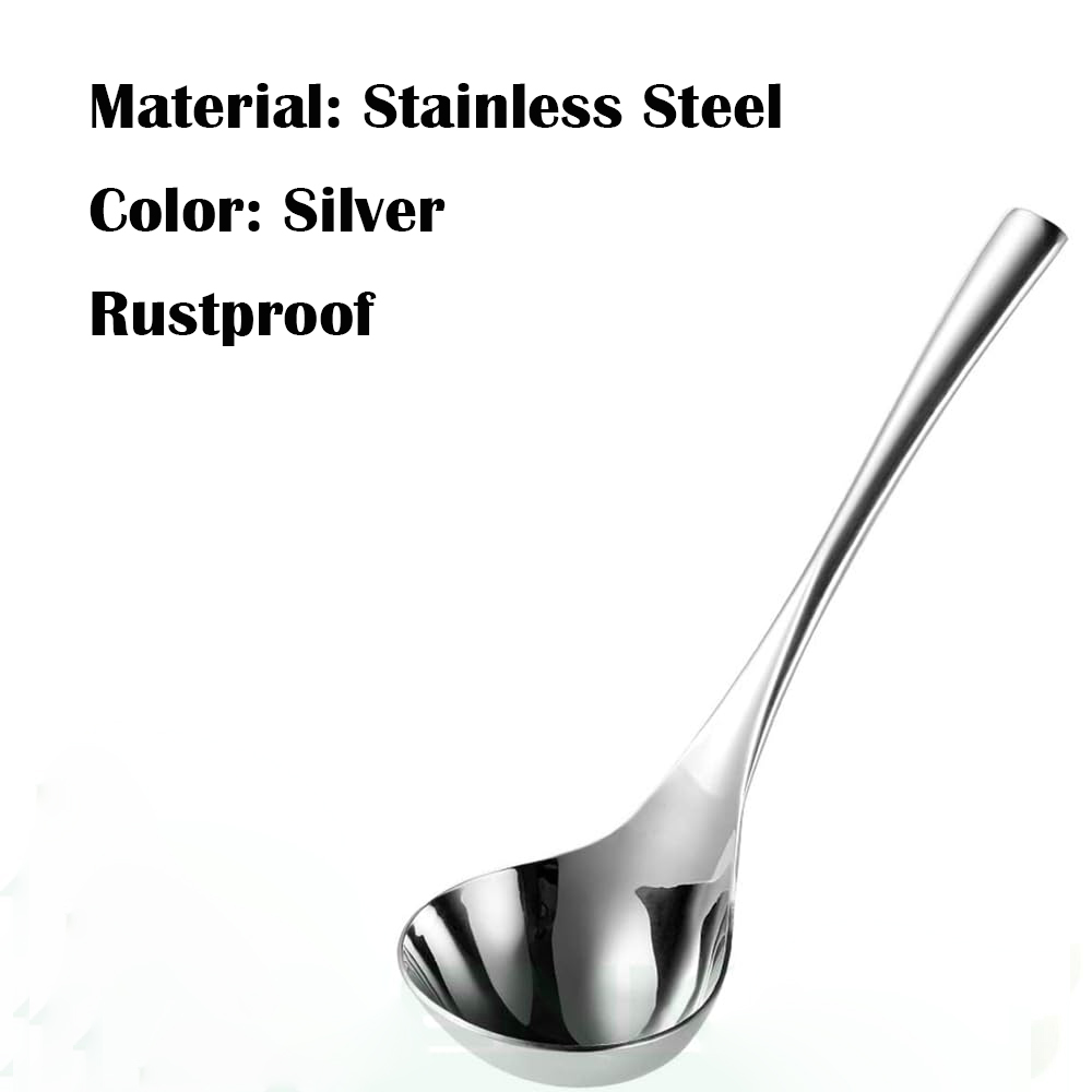 Blythornix Soup Spoon Stainless Steel, Soup Ladles for Serving, Large Cooking Ladles for Sauce Gravy Metal with Long Handle 2 Packs63693531027585114