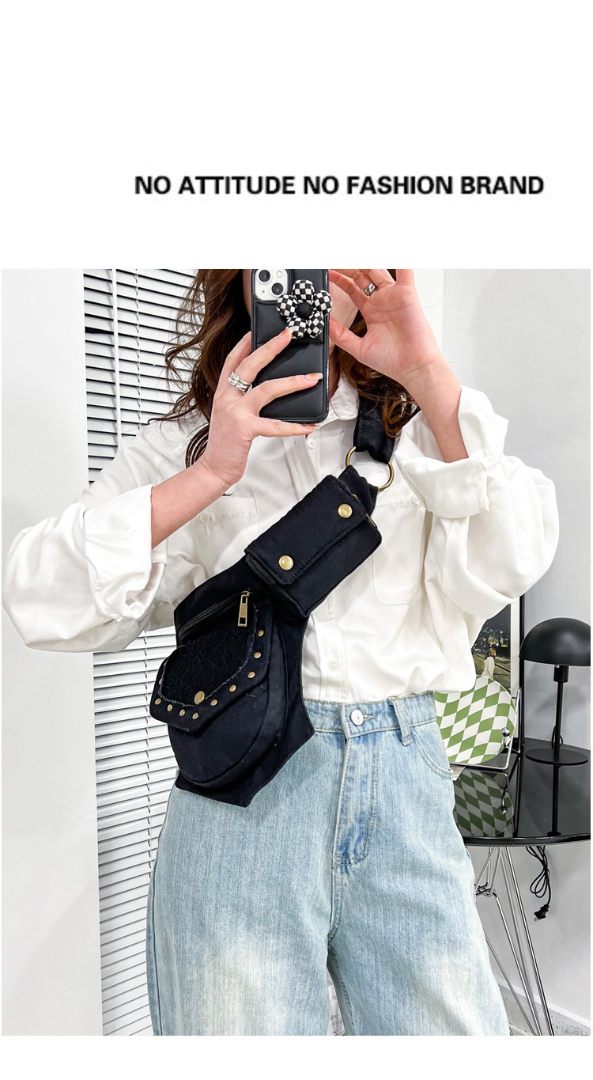 Unique Black Waist Pack: Steampunk Design for Fashion - Forward63505072522627113