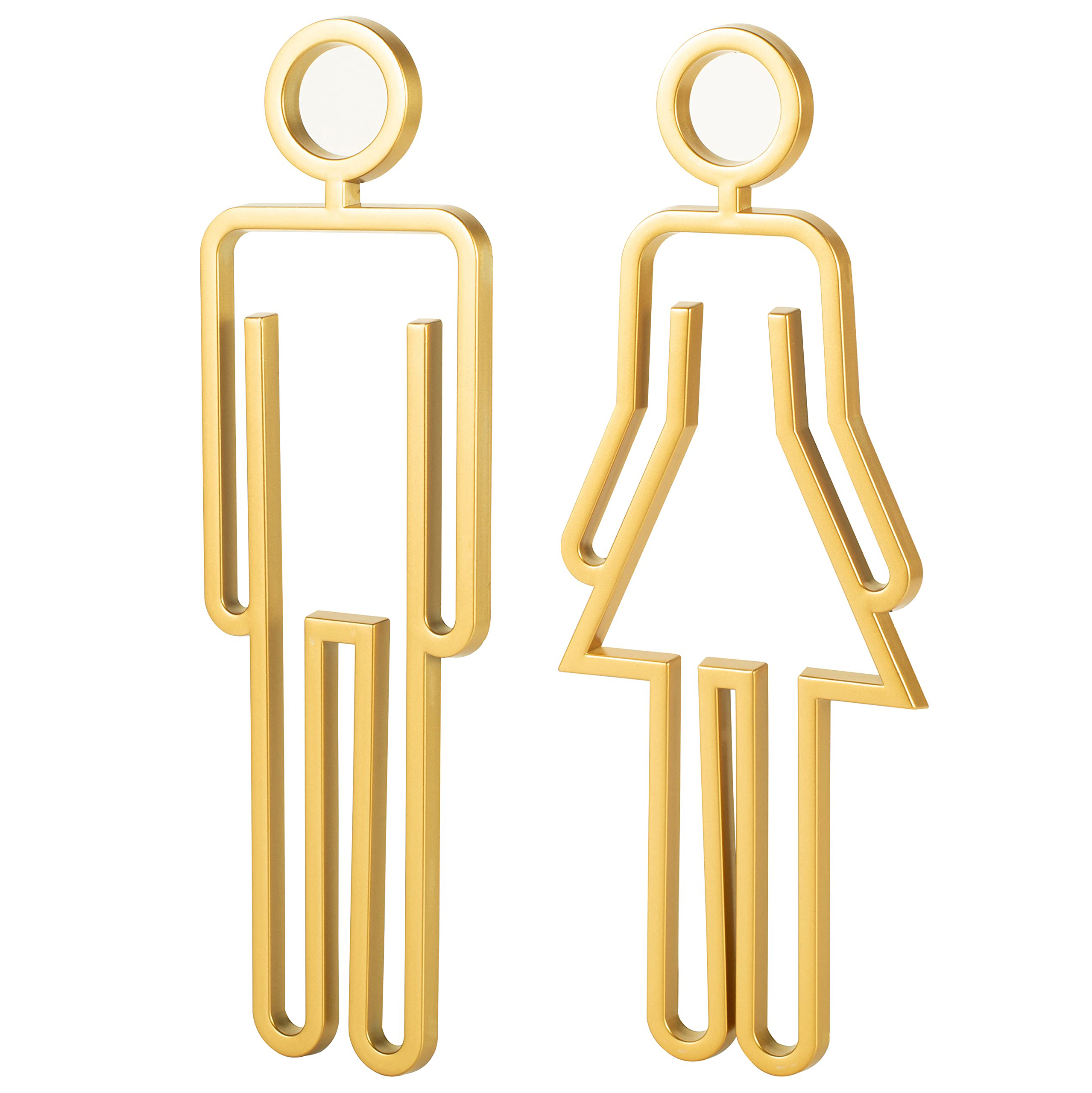 Blythornix Restroom Sign for Door Acrylic Adhesive Backed, WC Rustic Bathroom Signage, Men's and Women's Washroom Toilet Door Sign Décor Gold