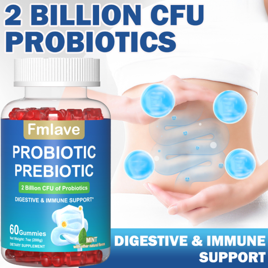 Fmlave Prebiotic+Probiotic Balance Gummies, Containing Lactobacillus Reuteri, Help Yeast And PH Balance, Multiple Strains Regulate Normal Life And Activity, Gentle Intestinal，1Bottle 60Gummies63084005995137114