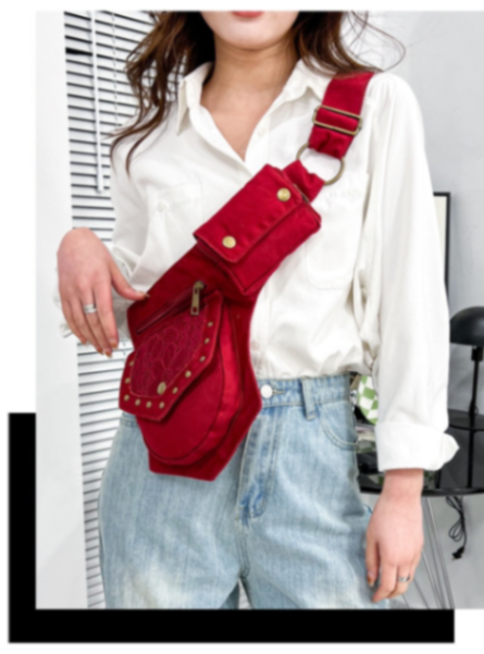 Unique Black Waist Pack: Steampunk Design for Fashion - Forward63505072522627114