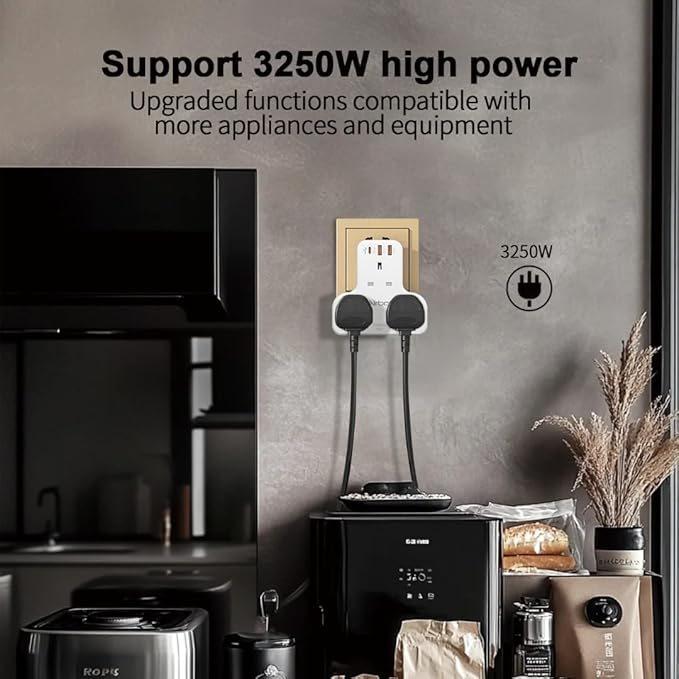 Airbot Air 3C-PD Multi Extension Socket 3250W 3 Way Socket Power Adaptor Multi Plug Extension ith USB + Type-C PD Extender Outlet Adaptor Plug Extension62885105504898113