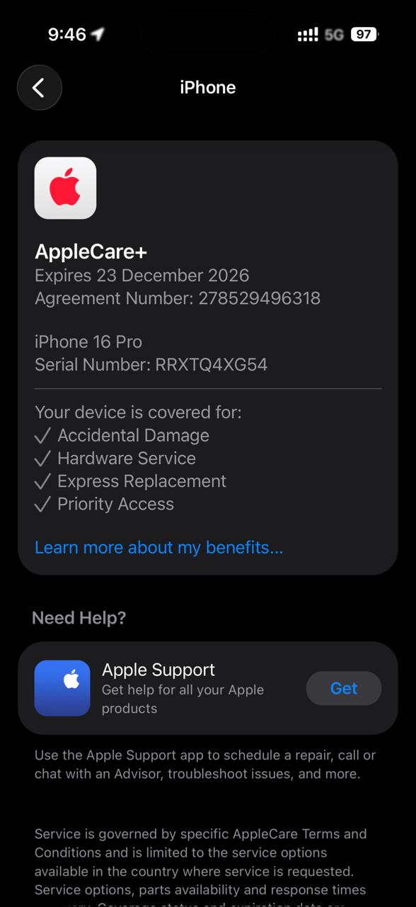 IPHONE 16PRO 256 GB 1 YEAR WARRANTY 100% BATTERY