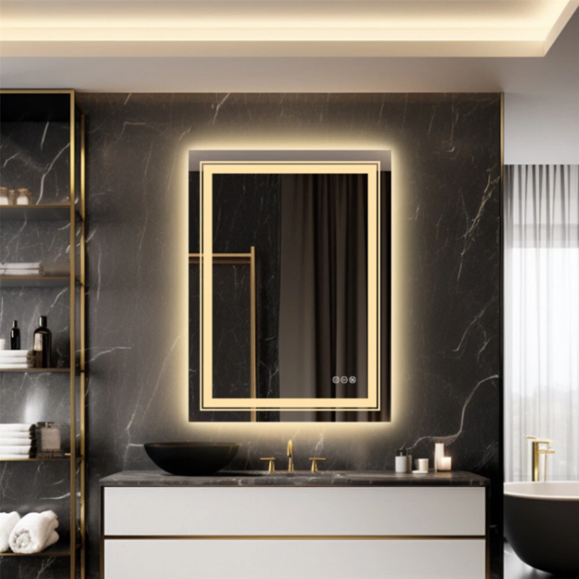 20"*28" LED Bathroom Mirror Anti Fog Wall Vanity Illuminated Mirrors Stepless Dimmable63145541234434111