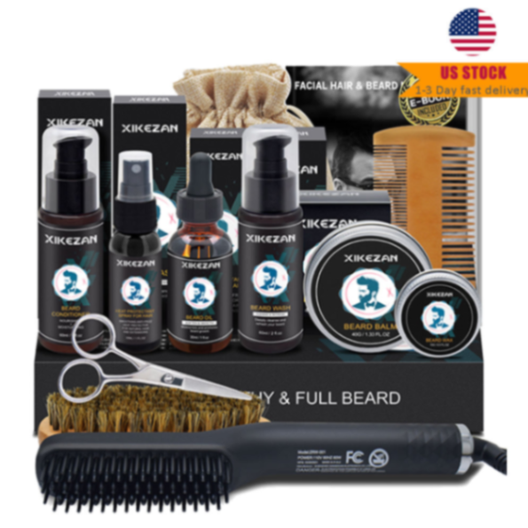 XIKEZAN Beard Balm Set Nourishing Beard Men Care Growth Beard Oil Organic Wash and Conditioner Kit63267982274562113